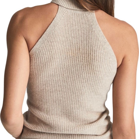 NEW!!!  REISS Clem Sleeveless Turtleneck Wool & Cashmere Top - Picture 3 of 8